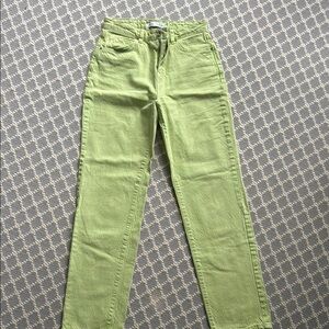 Zara Green High-Waisted Jeans